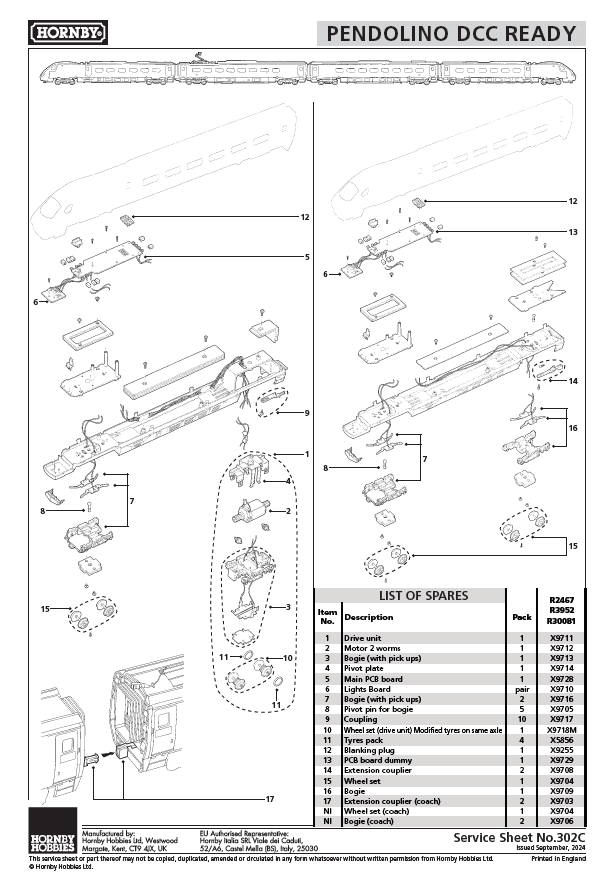 Avanti West Coast, Class 390 Pendolino Train Pack, 390119 'Progress' - Era 11