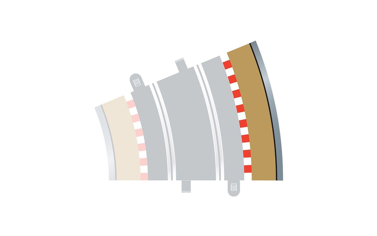 Radius 3 Curve Outer Borders 22.5¬∞ x 4