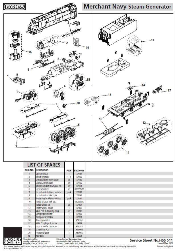 SR - Merchant Navy Class - 21C1 'Channel Packet' (With Steam Generator)