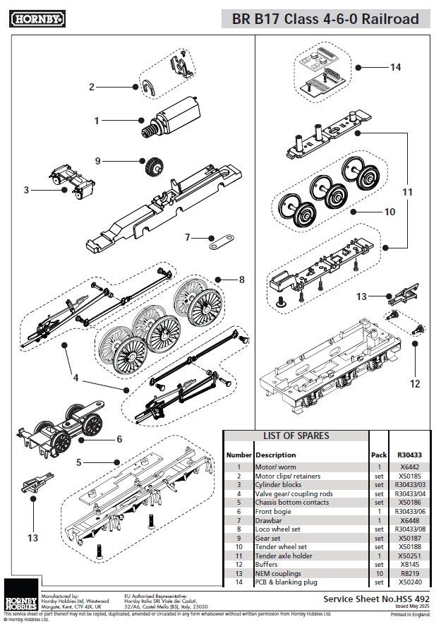 RailRoad: BR (Late) - B17 Class - 61652 'Darlington'