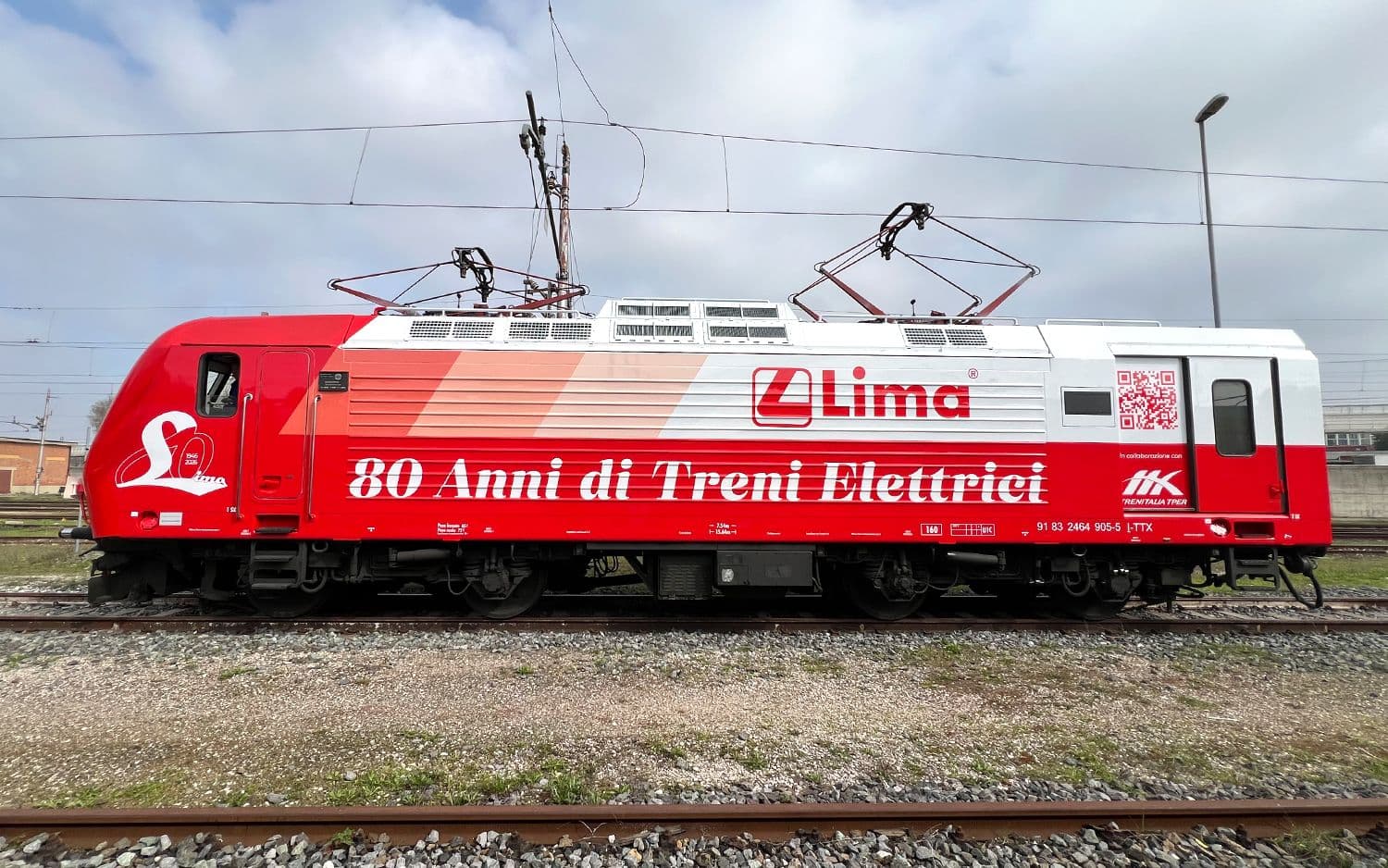 Trenitalia Tper, locomotiva elettrica E.464, livrea “80 anni Lima”