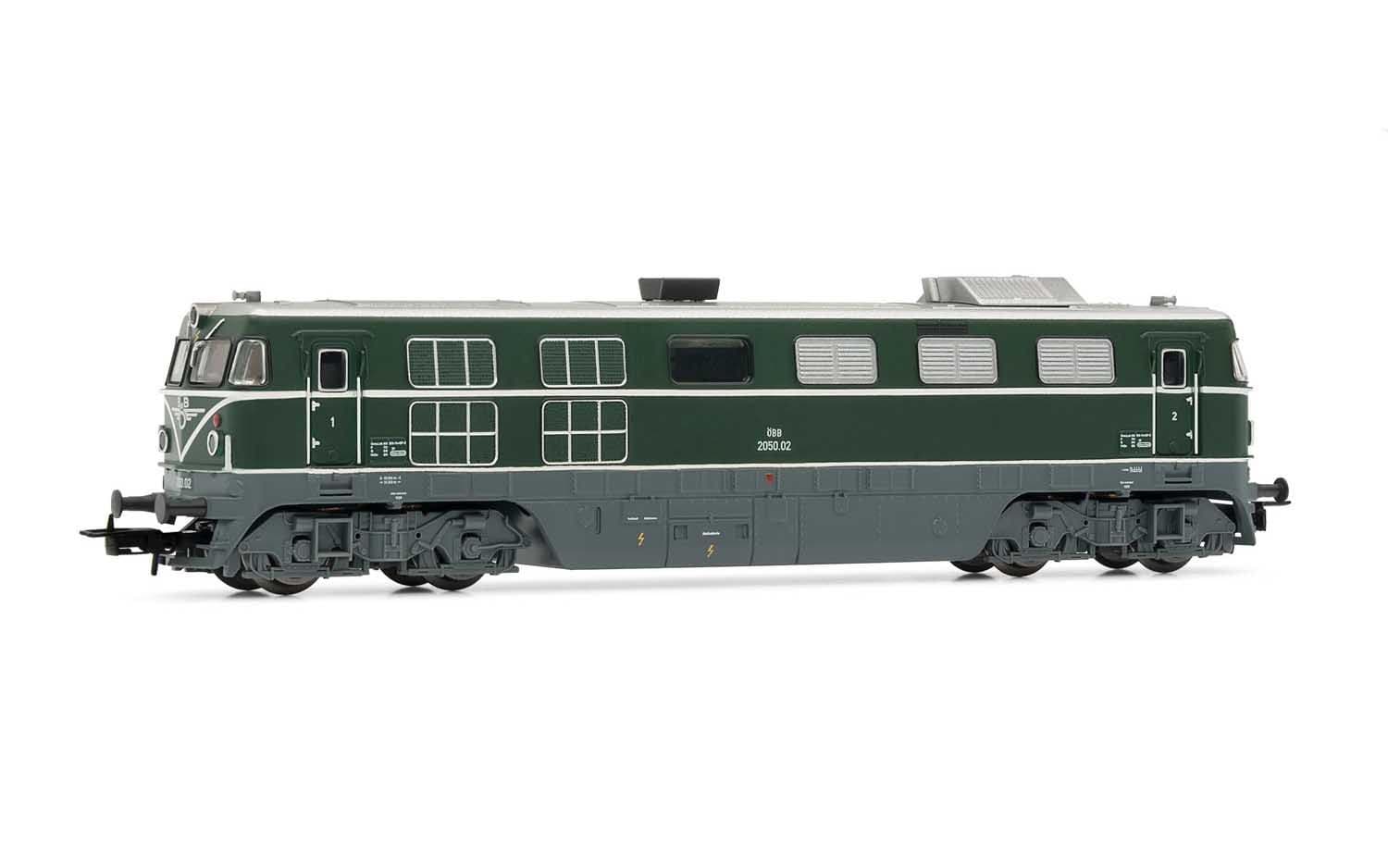 ÖBB, diesel locomotive class 2050.002, with generator, green livery, period IV