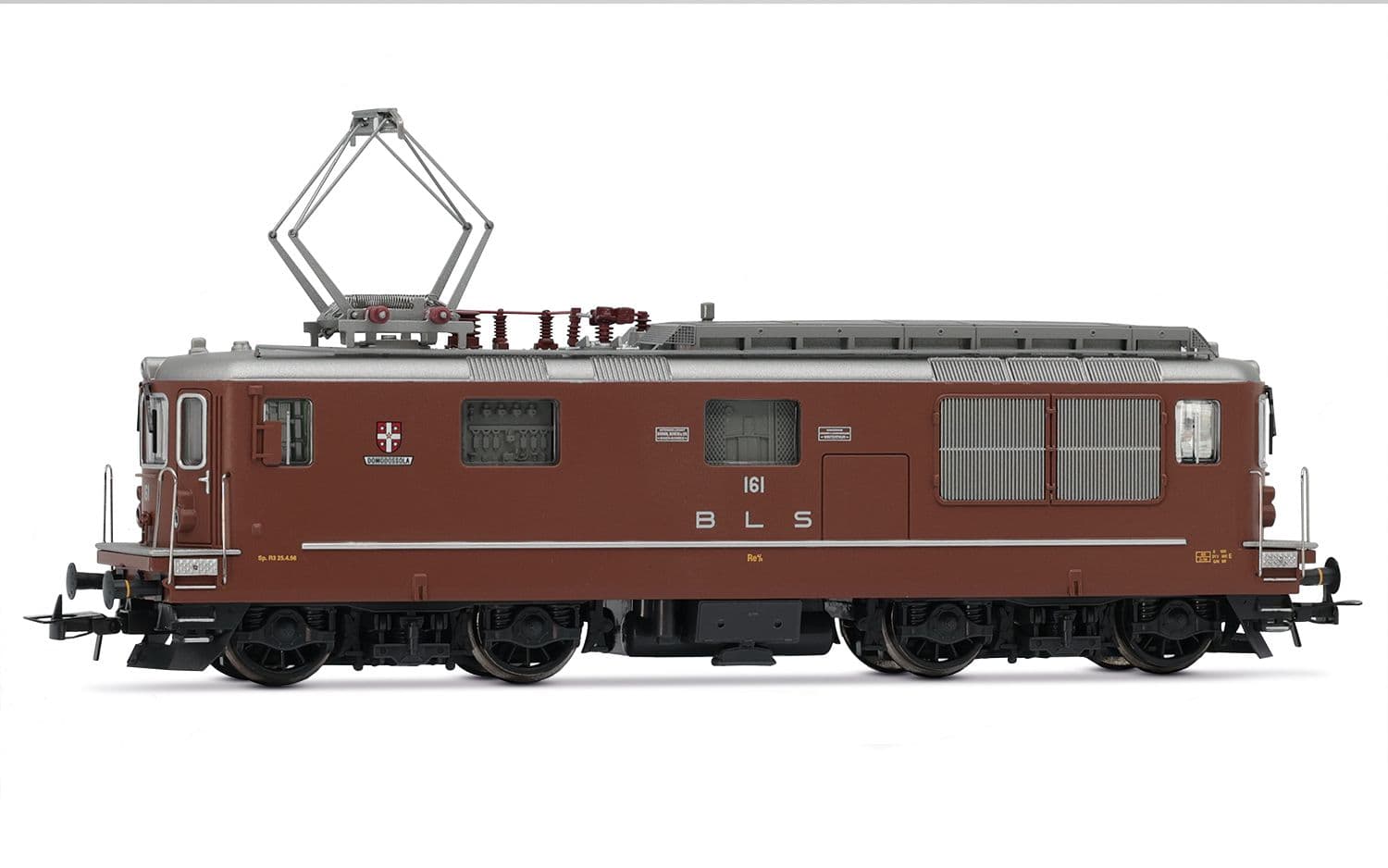 Rivarossi (H0 1:87), BLS, elektrische Lokomotive Klasse Re 4/4, BLS 161 domodossola, braune Lackierung, Zeit IV-V
