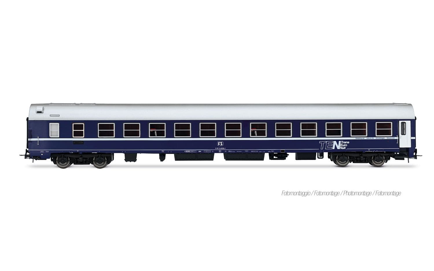 FS, 3-unit pack of Exp 234/235 Remus Roma – Wien, WR "Pistoiesi" ex CIWL + WLABm MU '68 TEN + UIC-X '75 2nd class, grey