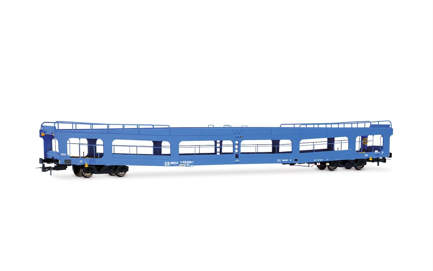 DR, 2-unit set of DDm916 car transporters, blue livery, ep. IV