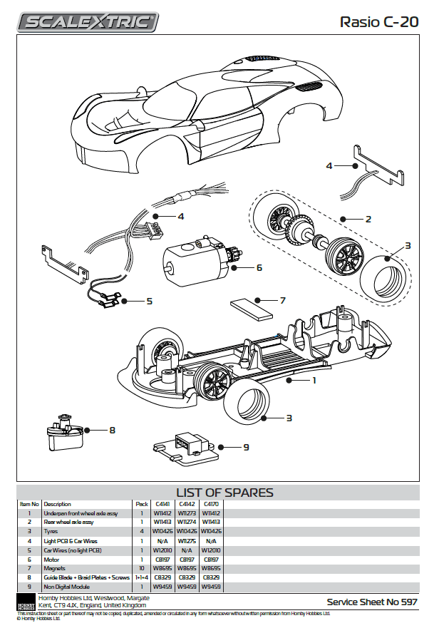 Scalextric Rasio C20 - Blue/Yellow