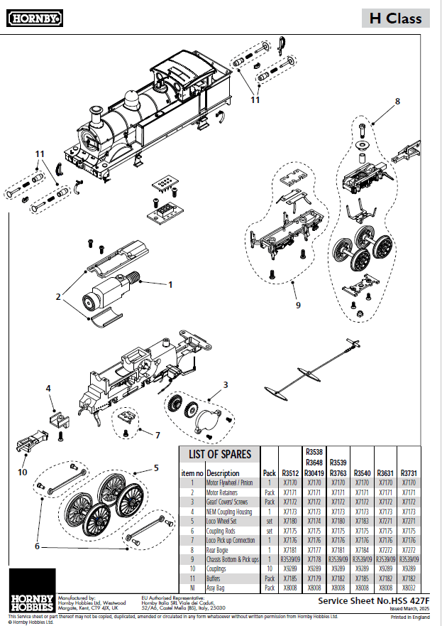 SR, 'H' Class, 0-4-4T, 1552 - Era 3