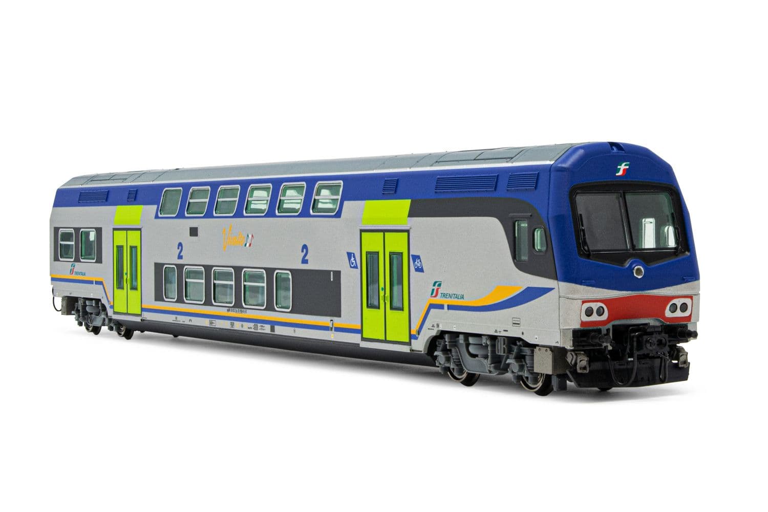 FS Trenitalia, 3-unit set of Vivalto coaches, DPR livery, including 1 x driver's cab and 2 x intermediate coaches, period VI