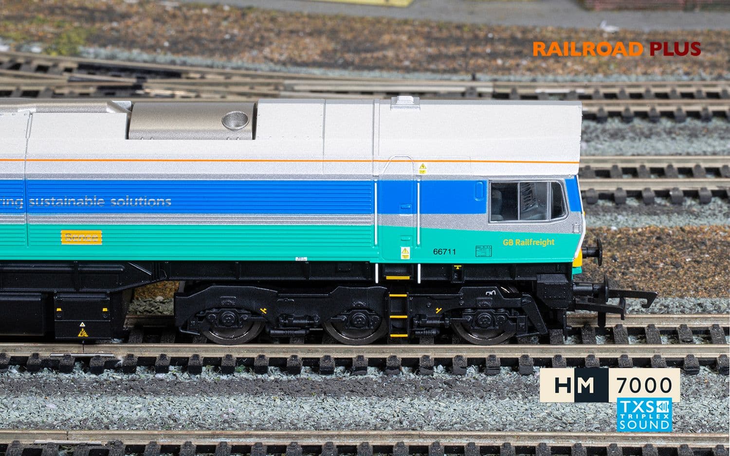 RailRoad Plus: Class 66 - Aggregates Industries - 66711 'Sence' (DCC Sound Fitted)