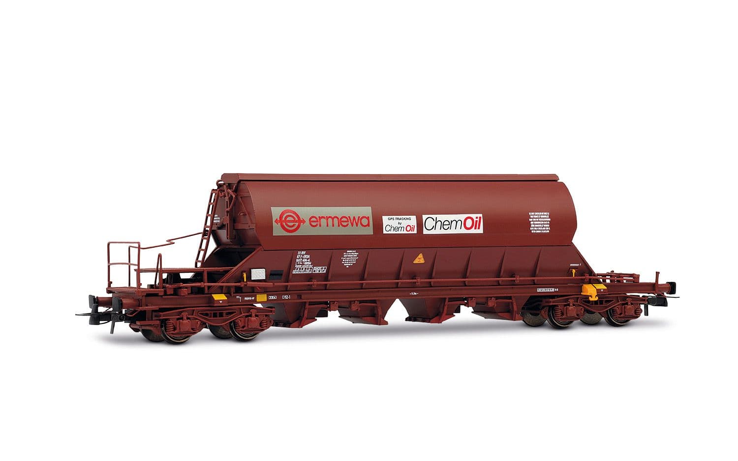 F-ERSA, 2-unit set of 4-axle hopper wagons Taoos, brown livery, "Ermewa/Chemoil", ep. VI