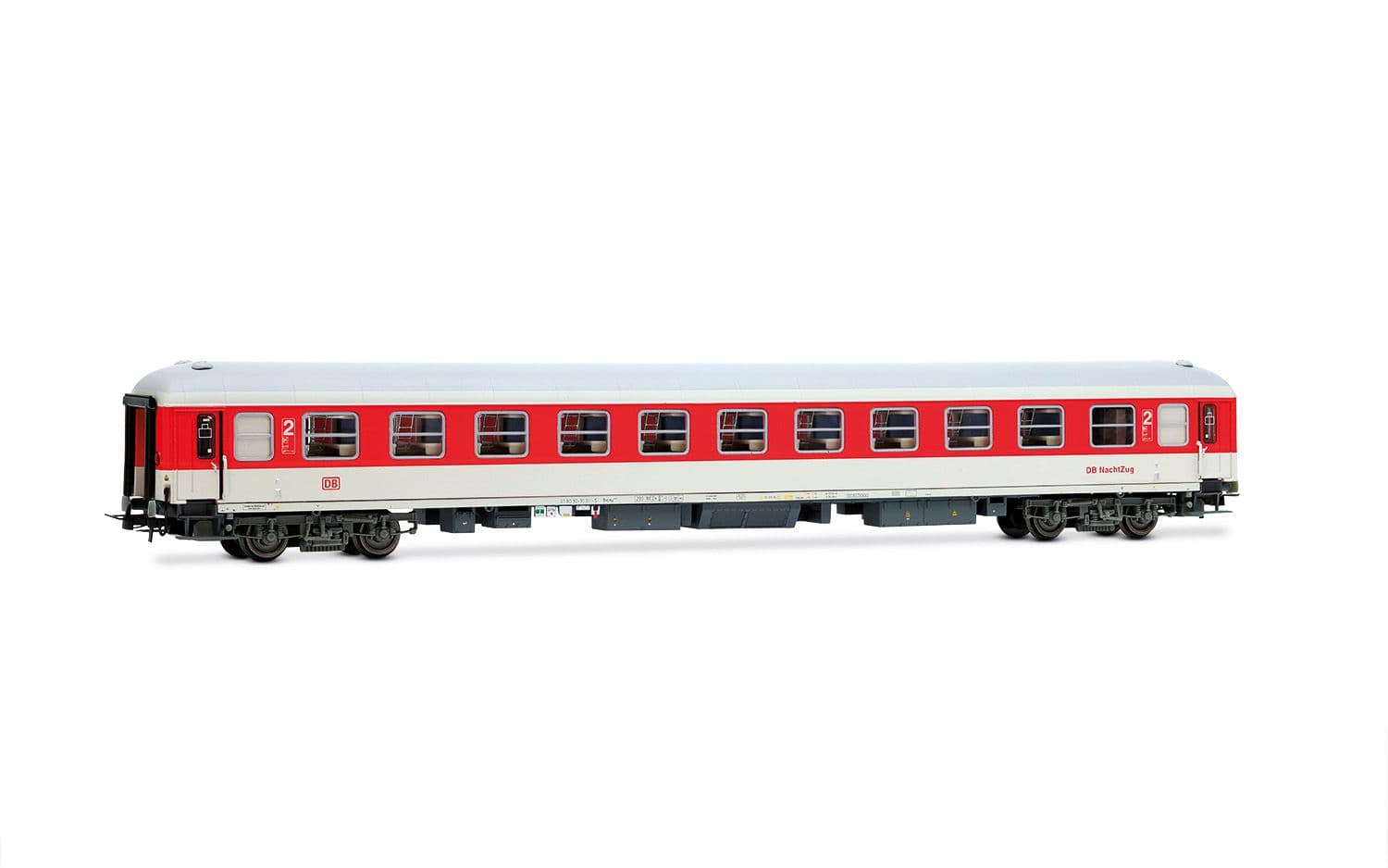 DB Nachtzug, 2-unit set of couchettes Bvcmz248, white/red livery, ep. V
