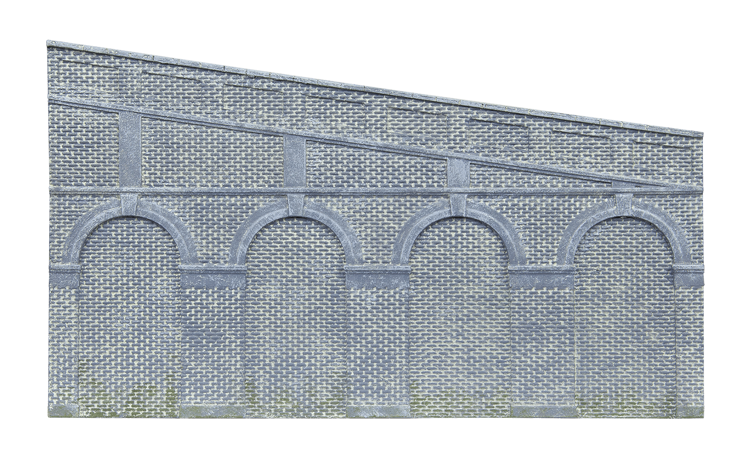 High Stepped Arched Retaining Walls x 2 (Engineers Blue Brick)