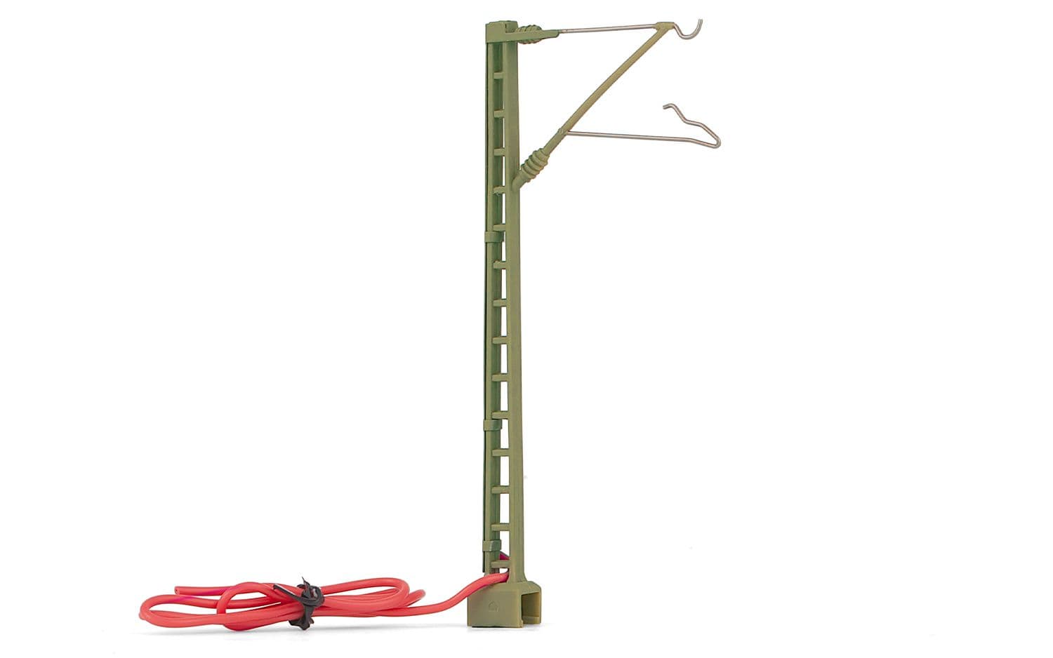 Gitter-Fahrleitungsmast, grün, mit Anschlusskabel