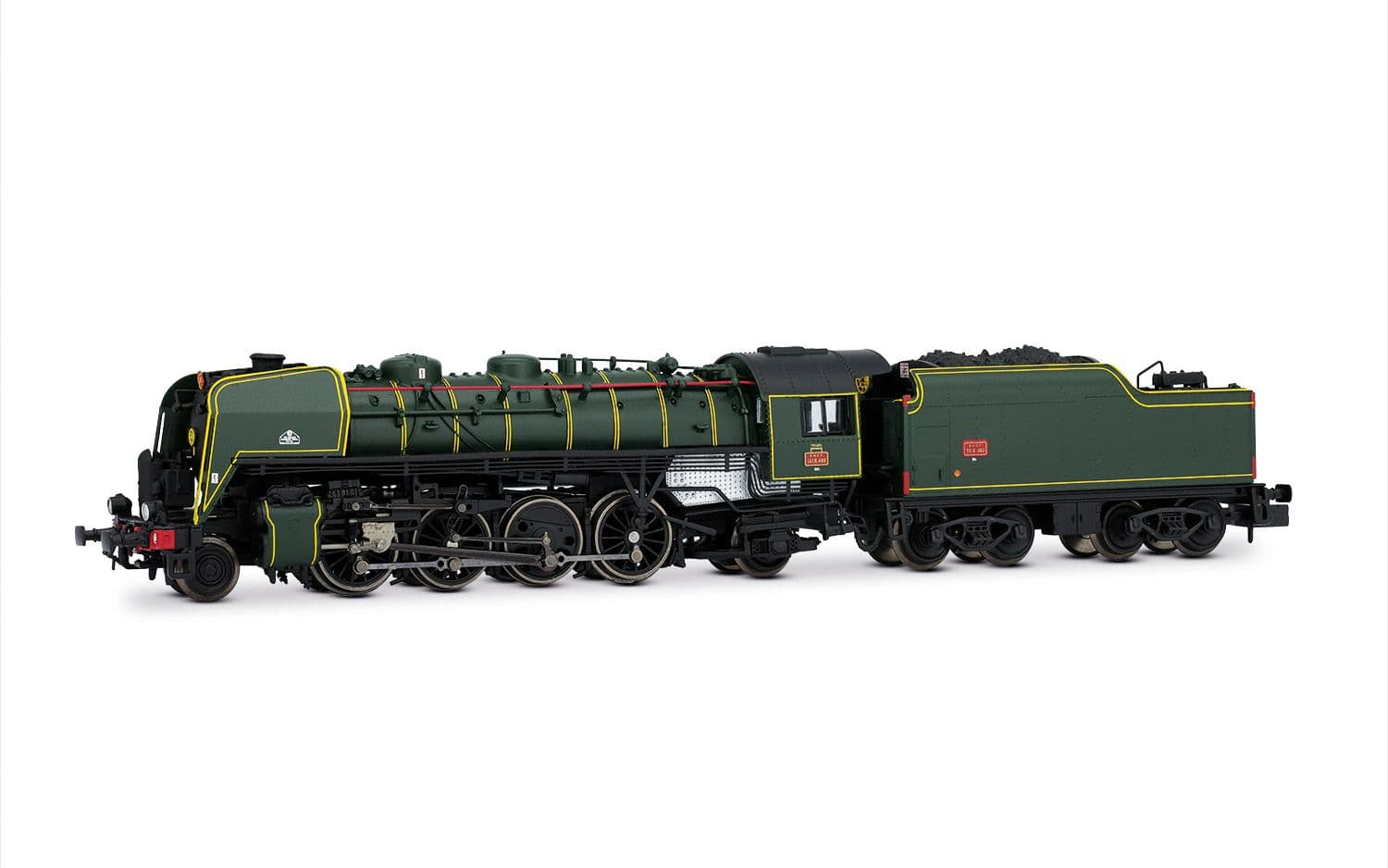 SNCF, 141R 460 with mixed spoke and boxpok wheels and rivetted coal tender, green livery, ep. III, with DCC sound decoder