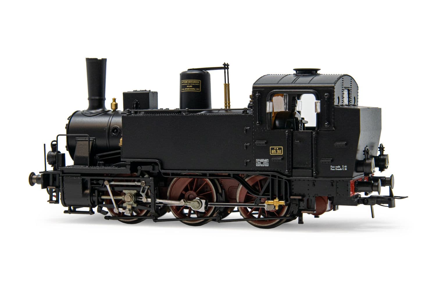 FS, steam locomotive Gr. 835, oil lamps, lateral water tanks, period III-IV