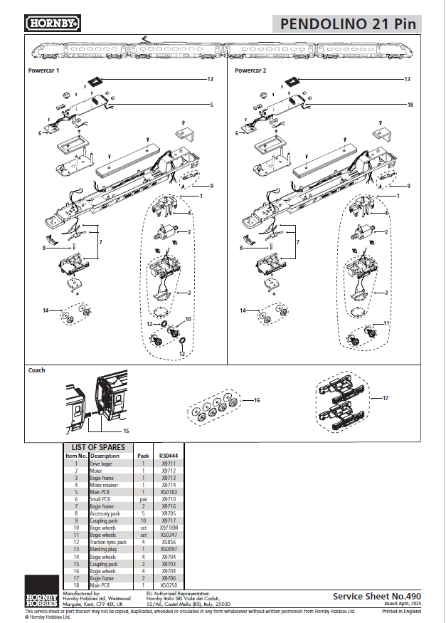 Avanti West Coast - Class 390 - 390121  - 4 Car Train Pack (COP26 Livery)