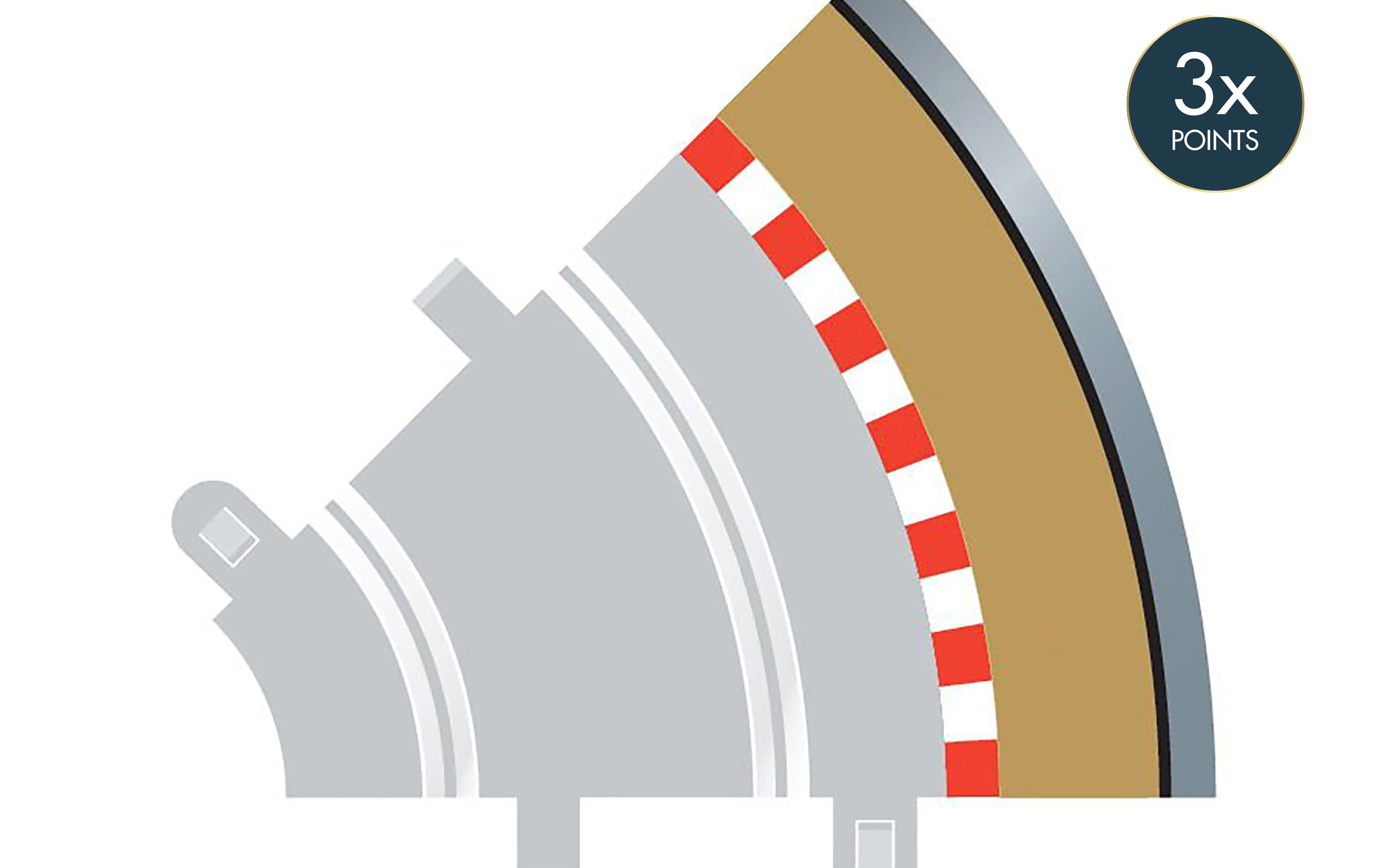 Radius 1 Curve Outer Borders 45¬∞ x 4
