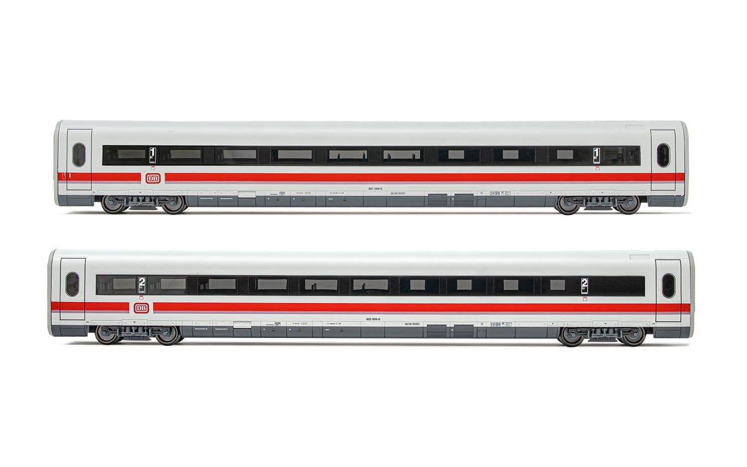 DB, set di 2 carrozze aggiuntive ICE 1 BR 401, livrea bianca/rossa, composto da 1 carrozza di 1a classe e 1 carrozza di 2a classe, ep. IV-V