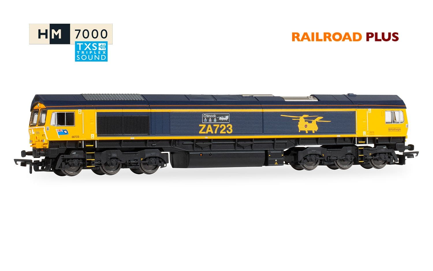 RailRoad Plus: GBRf - Class 66 - 66723 'Chinook' (DCC Sound Fitted)