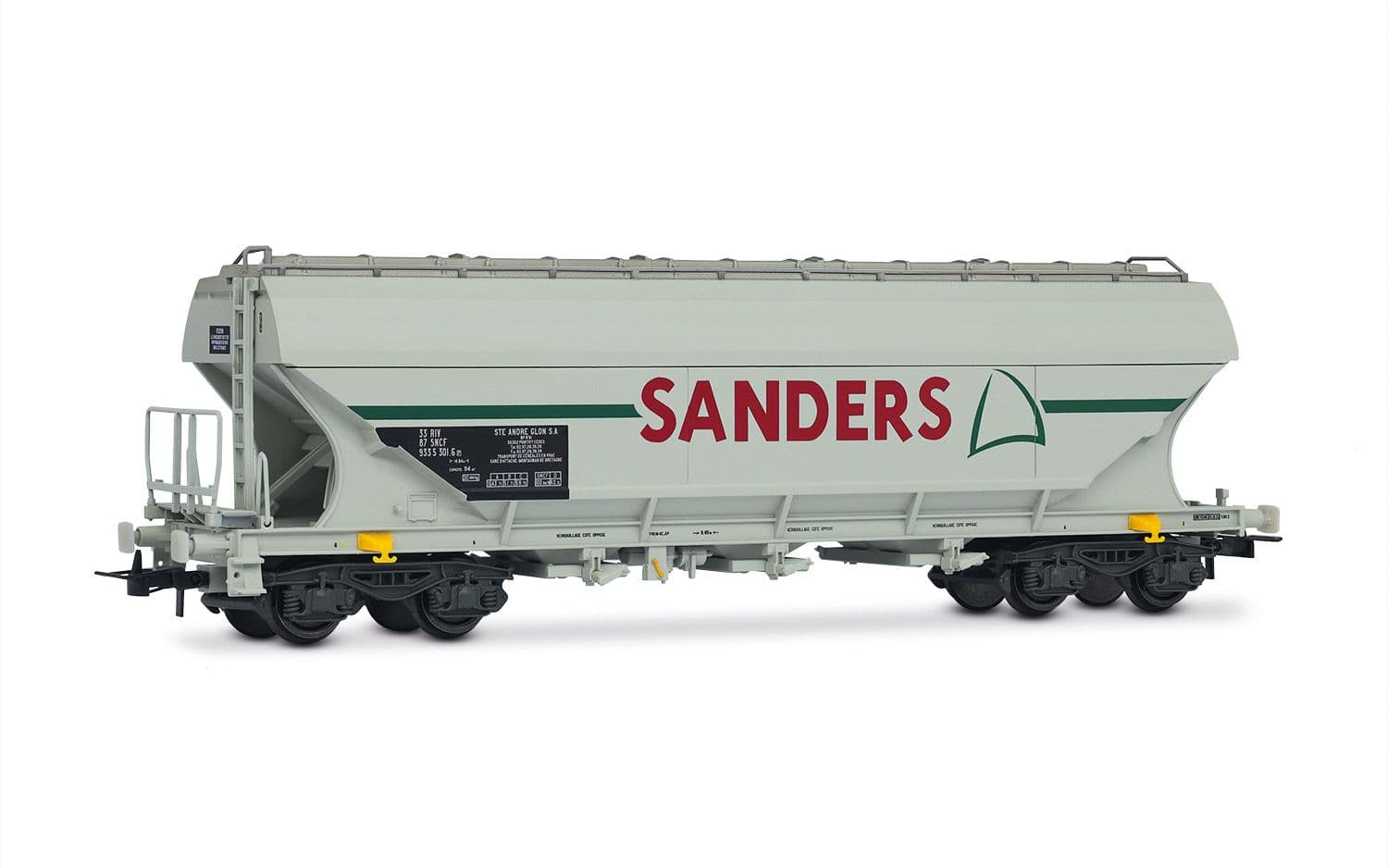 SNCF, 2-unit set of 4-axle flat-sided silo wagons "SANDERS", in grey livery, ep. V