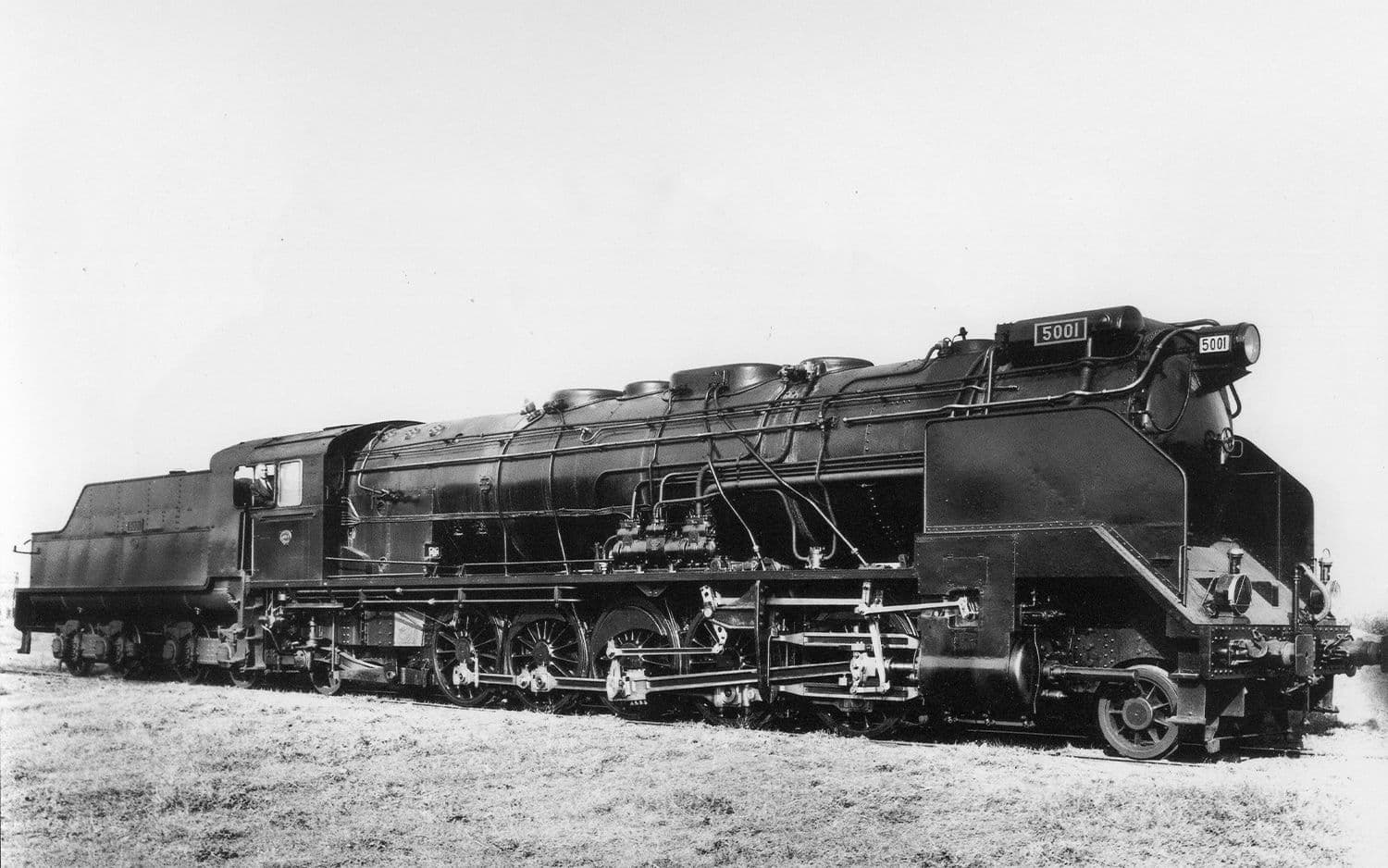 RENFE, steam locomotive 5001 "Sante Fe" with original lamps and coal tender