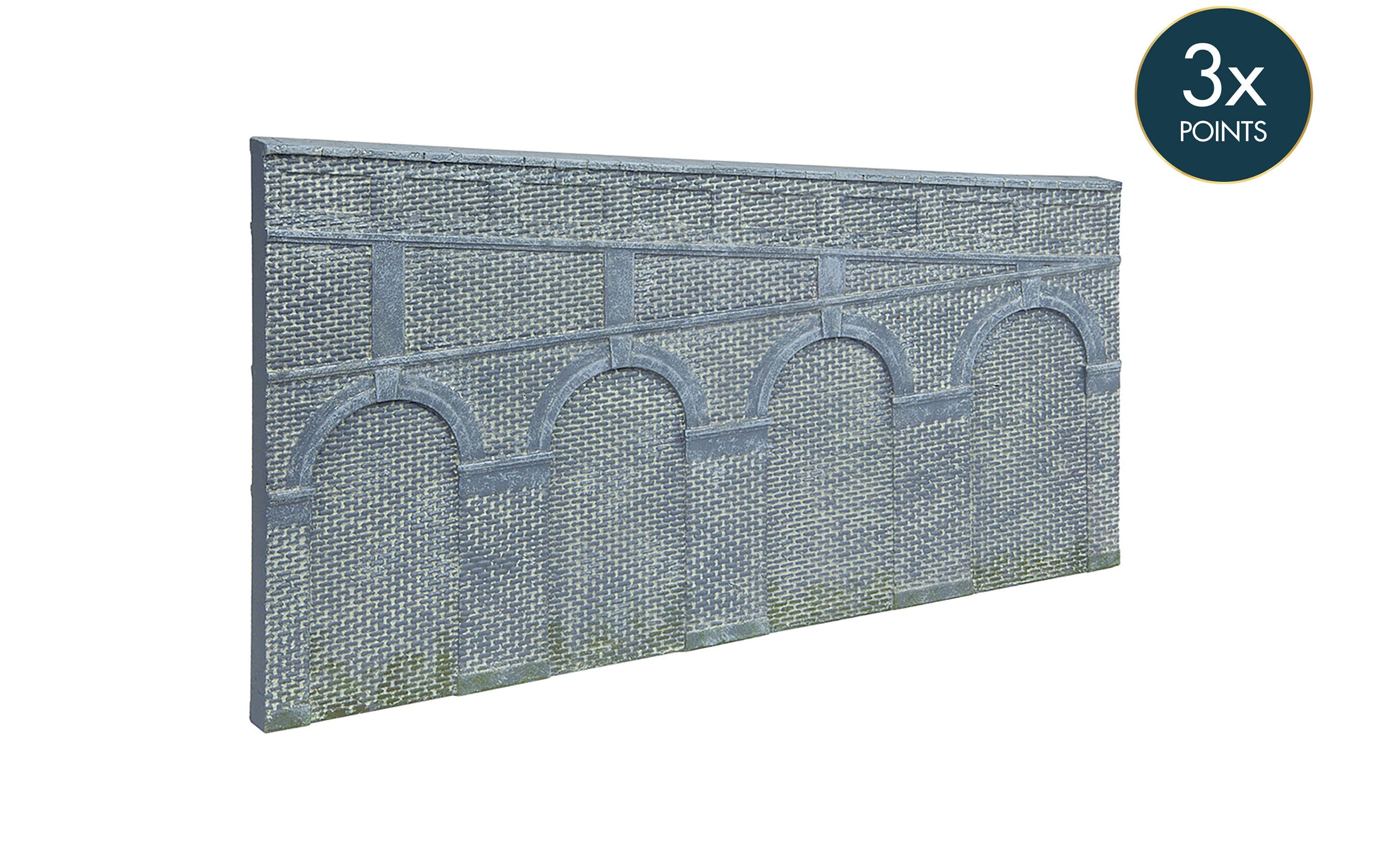 High Stepped Arched Retaining Walls x 2 (Engineers Blue Brick)