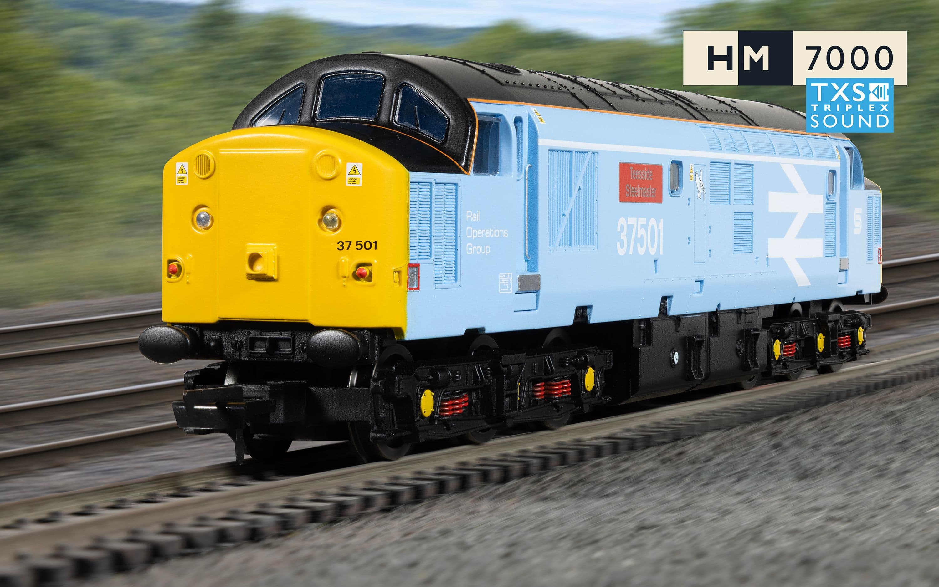RailRoad: British Steel - Class 37 - 'Teesside Steelmaster' 37501 (DCC Sound Fitted)