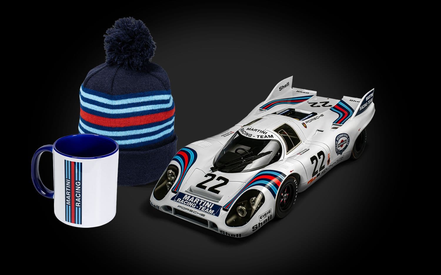 Porsche 917KH – Martini Edition + Official Licensed Mug &amp; Beanie Hat