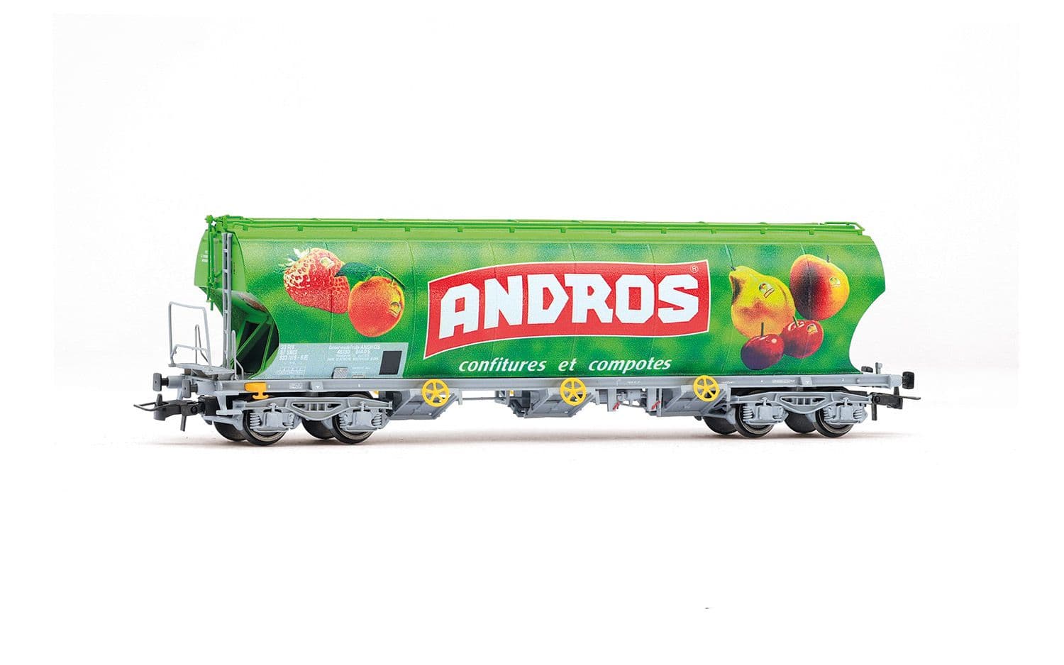 SNCF, 4-axle hopper wagon "ANDROS" for transport of sugar, green livery