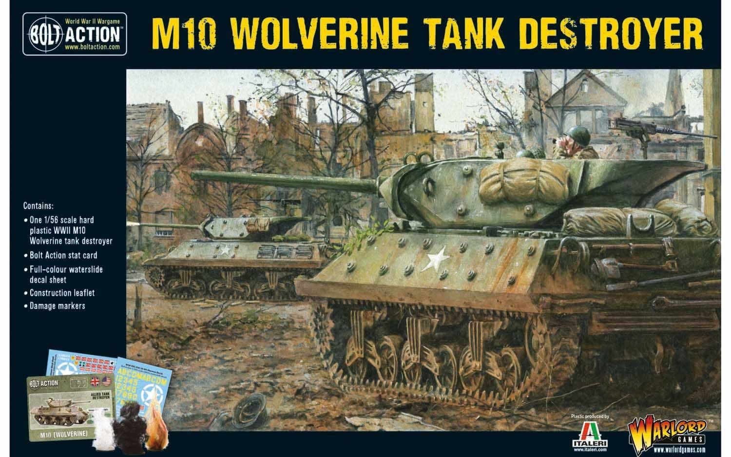M10 Wolverine Tank Destroyer 1:56 WWII Military Wargaming Plastic Model Kit