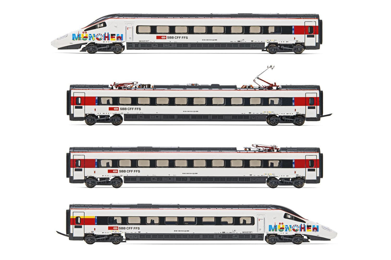 SBB, 4-tlg. Set elektrischer Triebzug RABe 503 018 "Astoro", "ECE 190 München – Zürich", Ep. VI