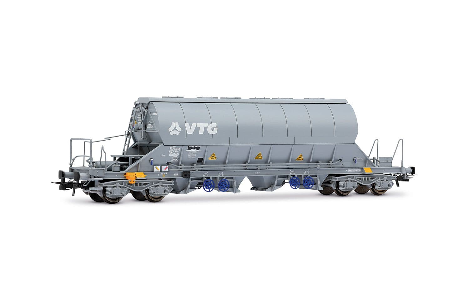 D-VTGCH, 2-tlg. Set 4-achs. Schwenkdachwagen Taoos, in grauer Farbgebung, Ep. VI