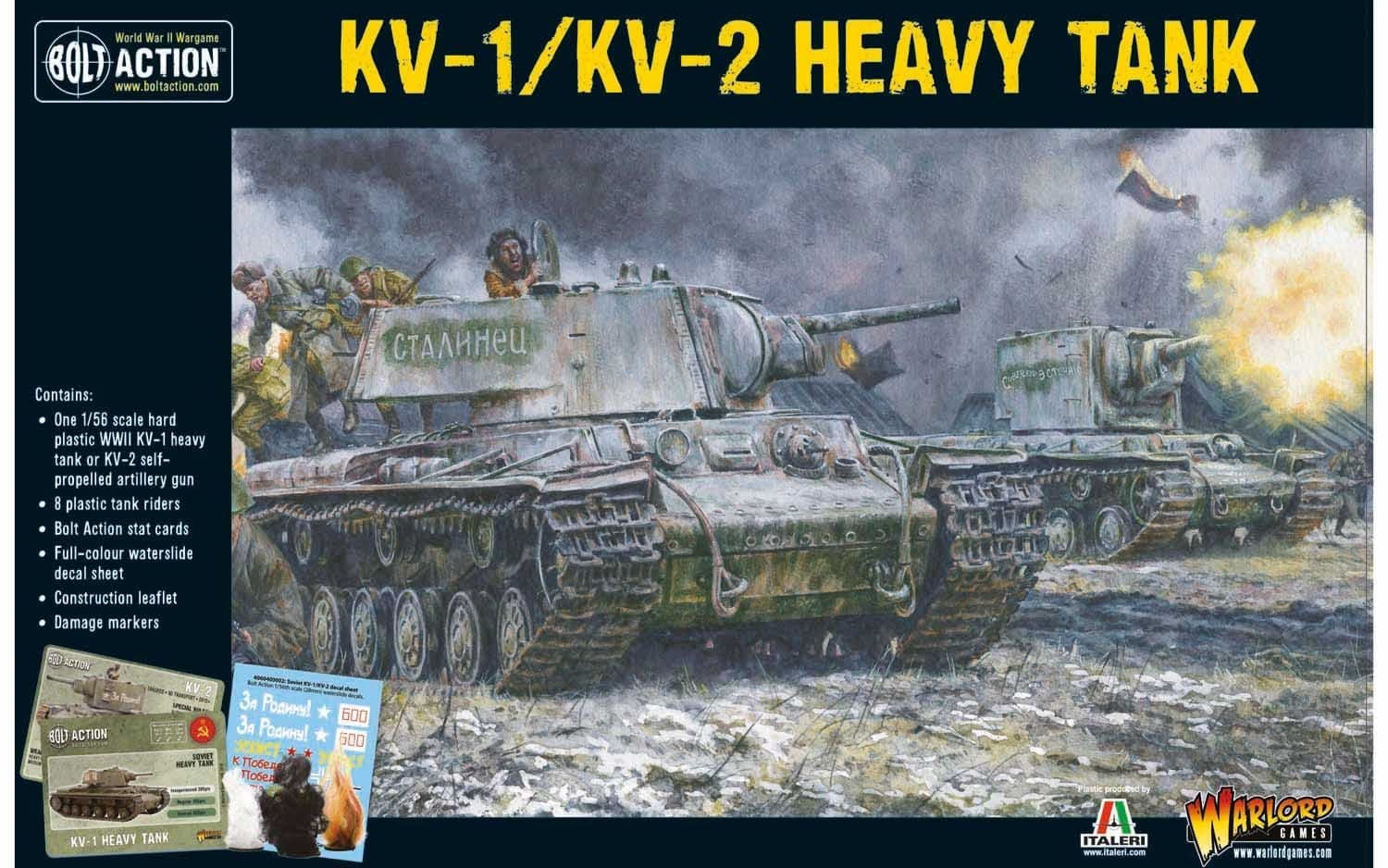 Soviet KV1/2 Heavy Tank 1:56 WWII Military Wargaming Plastic Model Kit