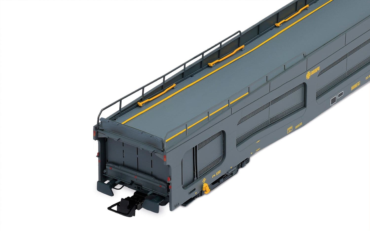 RENFE, plataforma autoexpreso DDMA, decoración gris, con rejillas antivandálicas, ép. IV