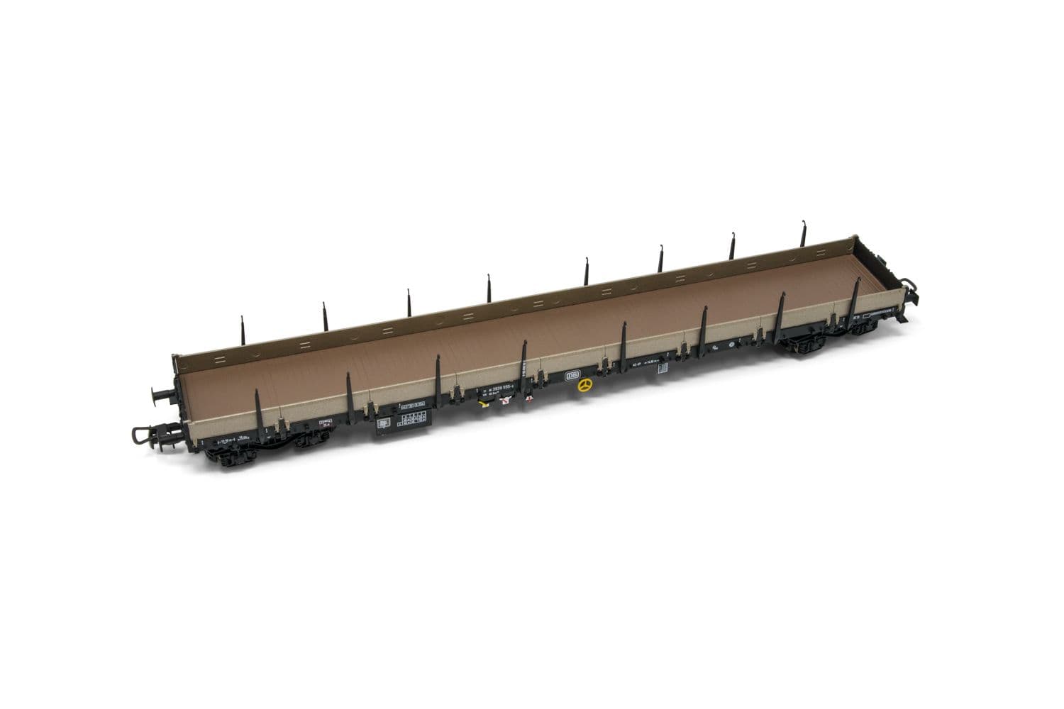 DB, 4-achs. Flachwagen Res, in schwarz/grauer Lackierung, Ep. IV