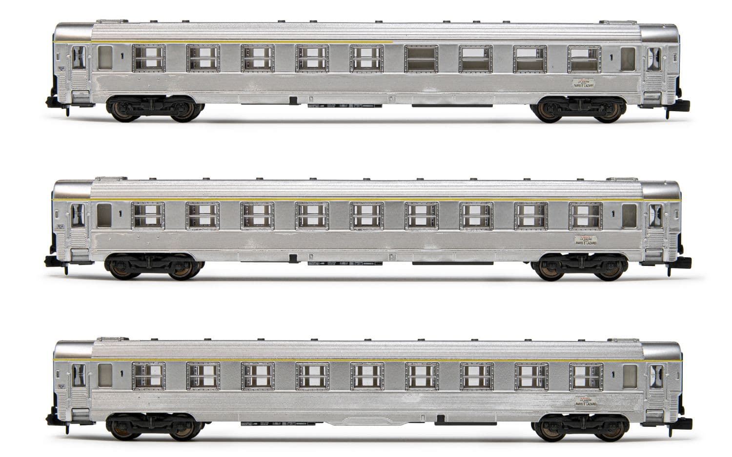 SNCF, 3-tlg. Set "La Mouette", DEV Inox Reisezugwagen, 2 x A9 + 1 x A5 Cafeteria, Ep. IV