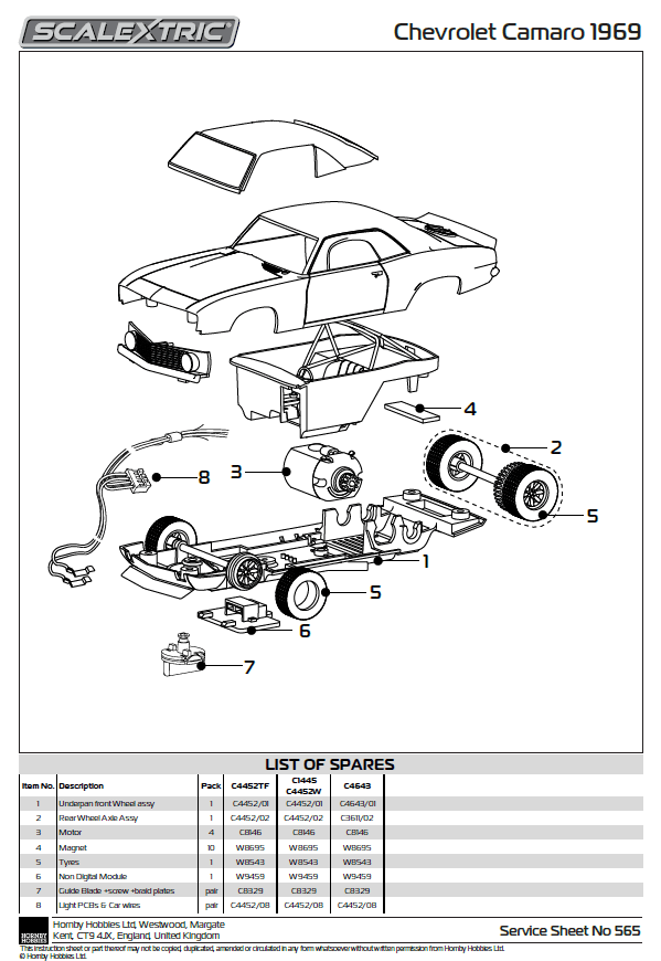 Scalextric Standard Motor Pack (35mm Shaft)