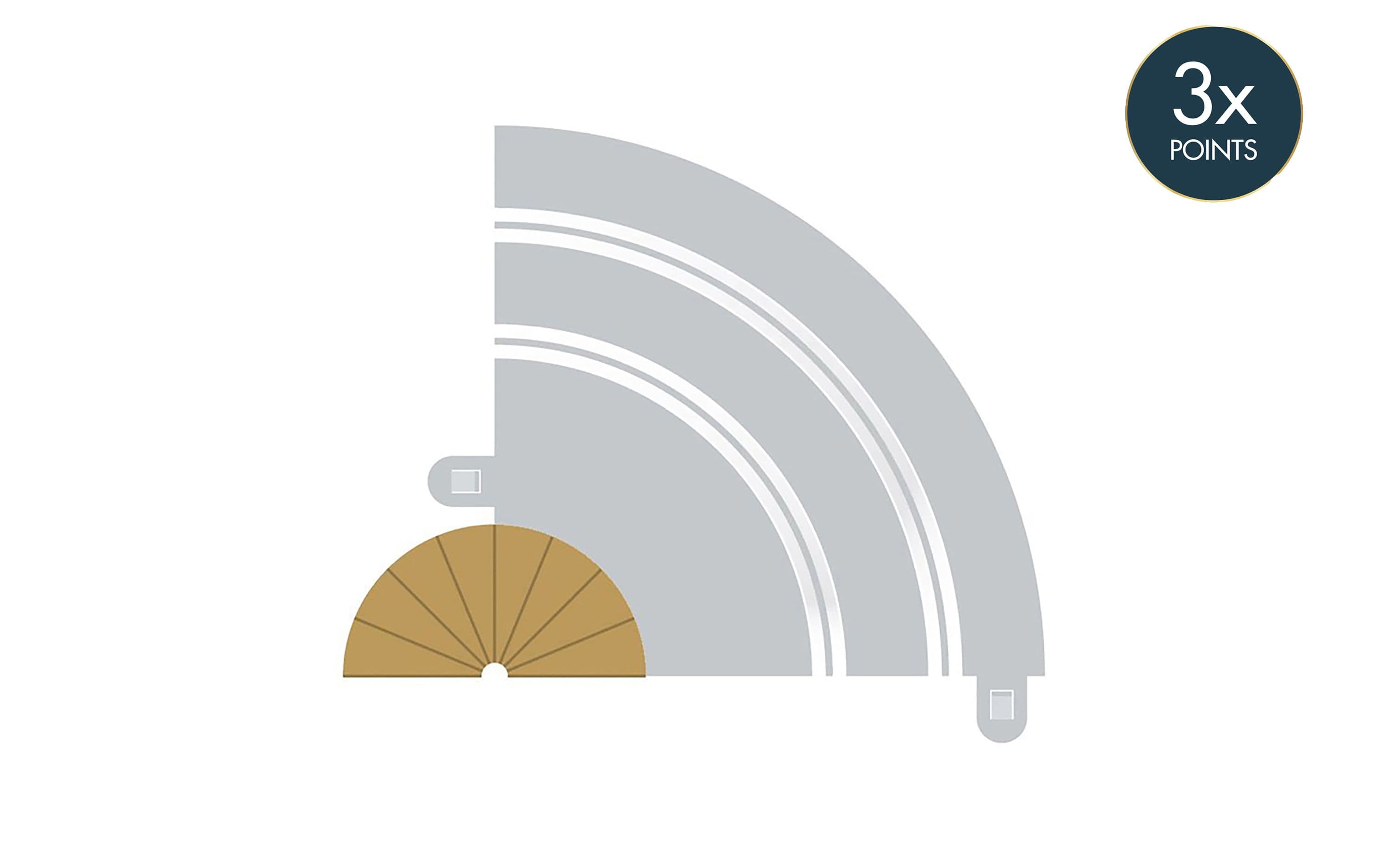 Radius 1 Curve Inner Borders 180¬∞ x 2