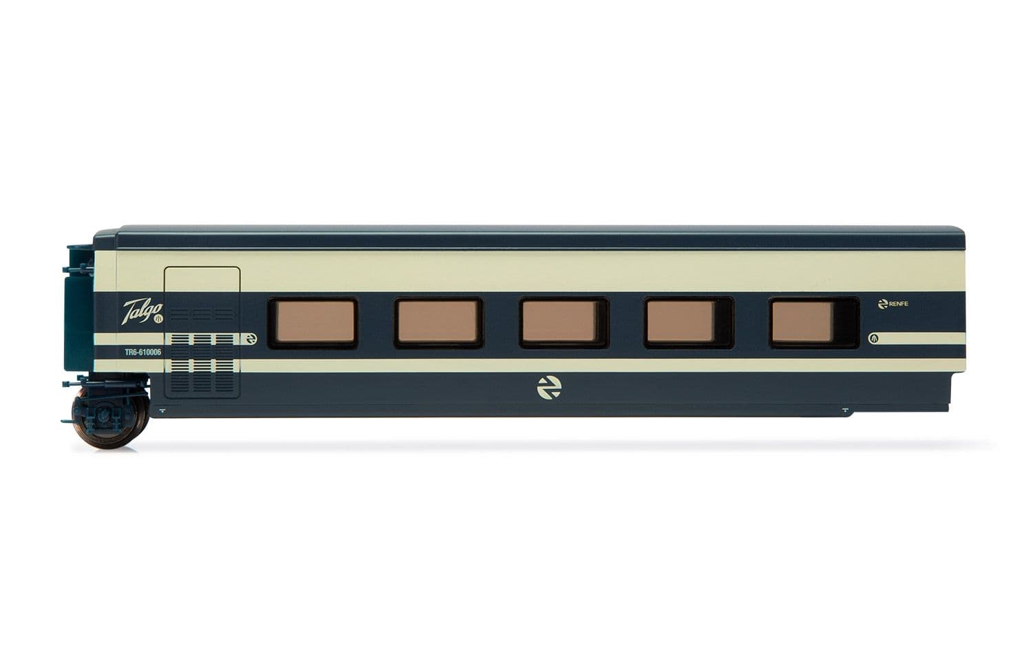 RENFE, Talgo Pendular, coche restaurante, versíon original azul/beige, ép. IV