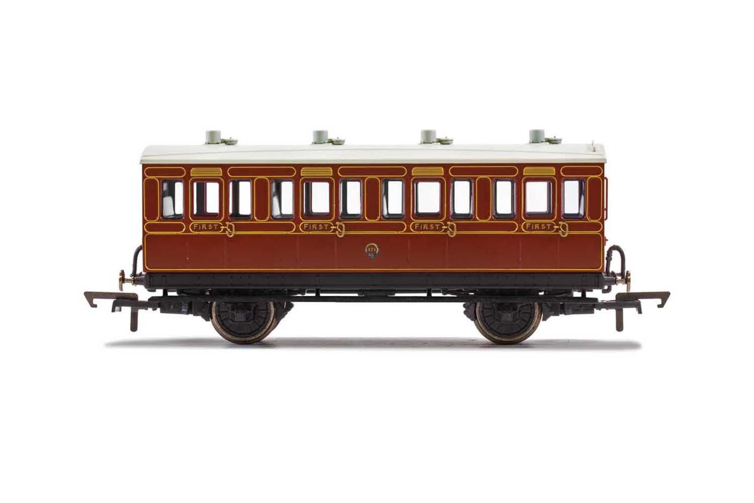 LB&amp;SCR, 4 Wheel Coach, 1st Class, Fitted Lights, 474 - Era 2