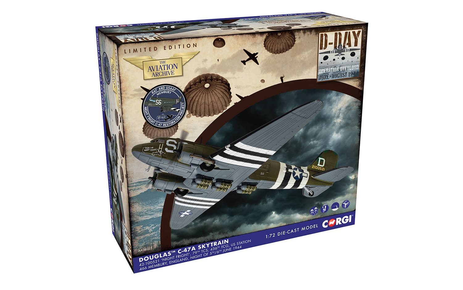 Douglas C-47A Skytrain, 'Night Fright',  5th/6th June 1944