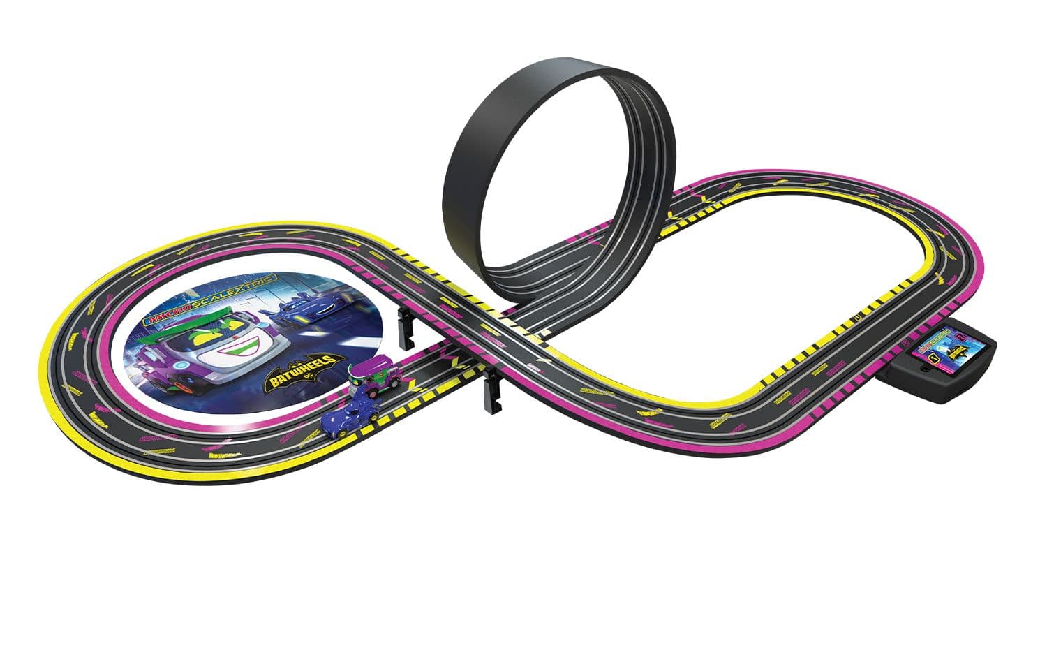 Micro Scalextric Batwheels Bam vs Joker Race Set