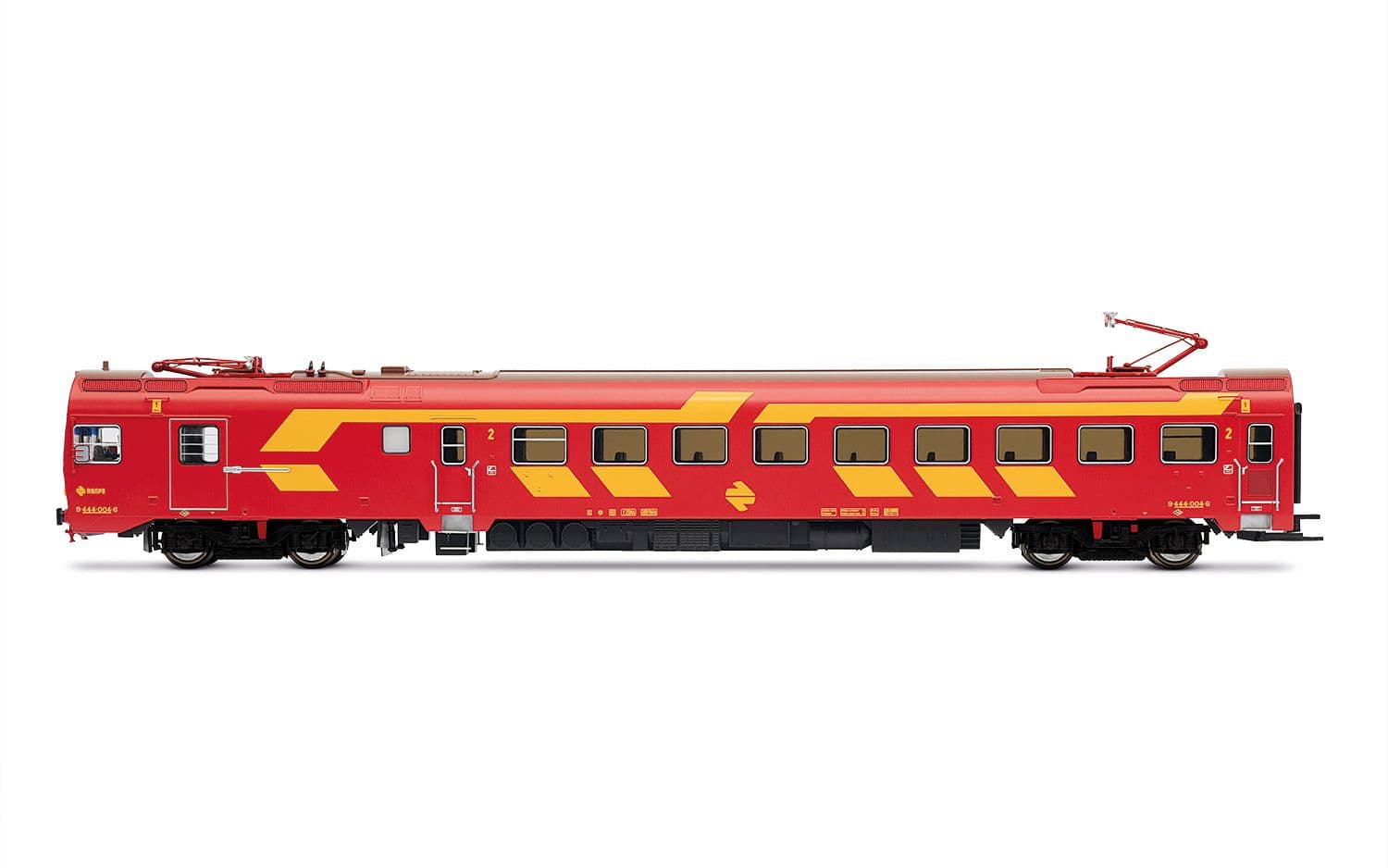 RENFE, 3-unit EMU class 444, unit 444-004 in original red/yellow livery, ep. IV, with DCC decoder