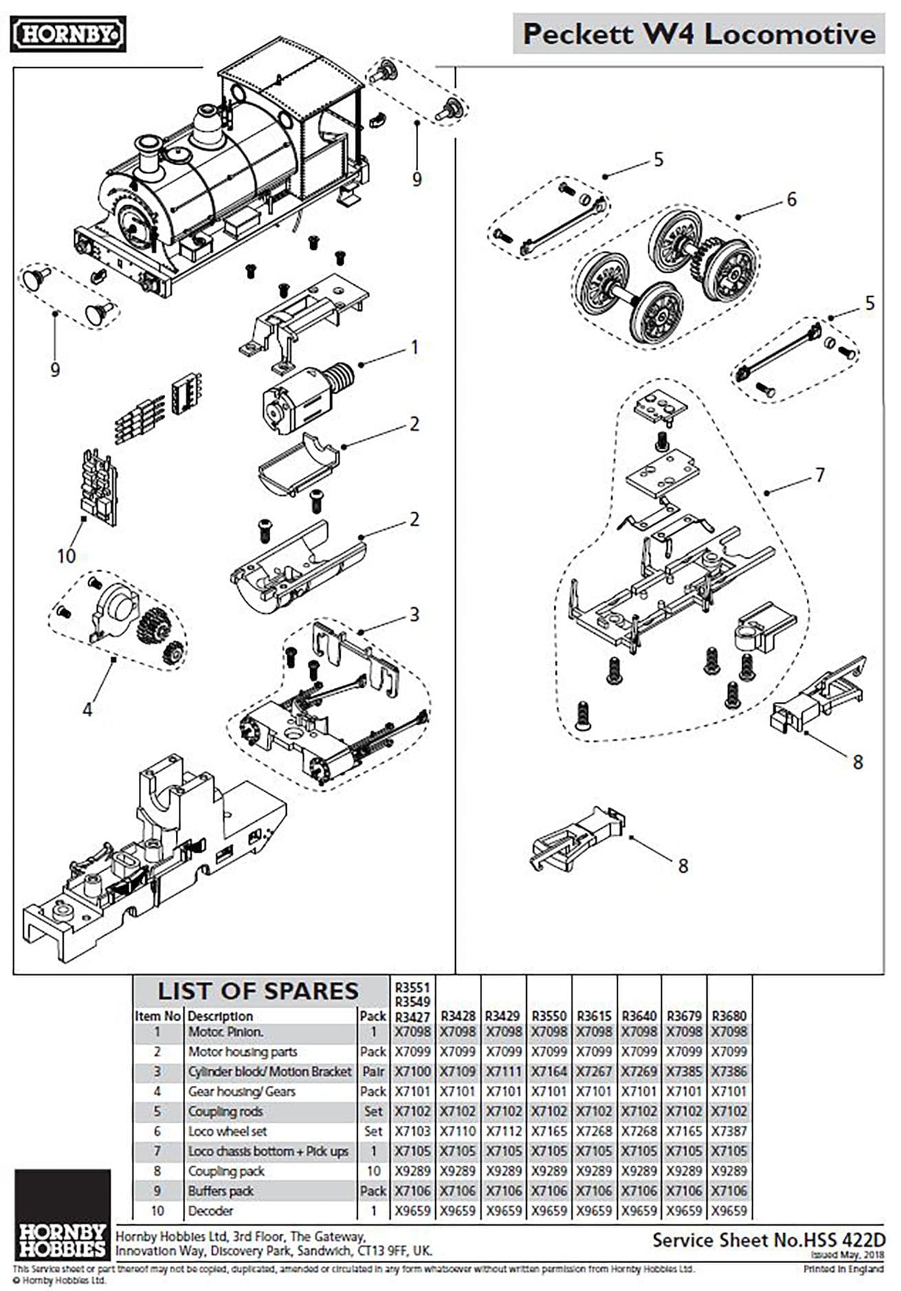 Motor retainer, MOTOR HOUSING PARTS R3427 PECKETT W4