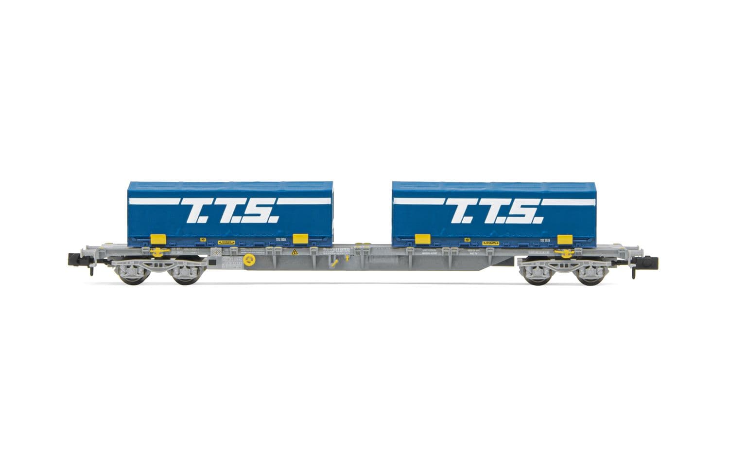 SNCF, 4-axle 60' container wagon Novatrans Sgss, grey, with 2 x 22' container "T.T.S.", ep. V