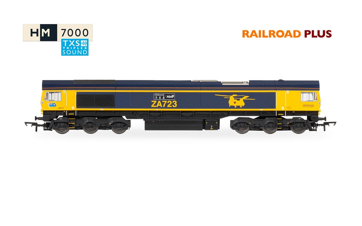 RailRoad Plus: GBRf - Class 66 - 66723 'Chinook' (DCC Sound Fitted)