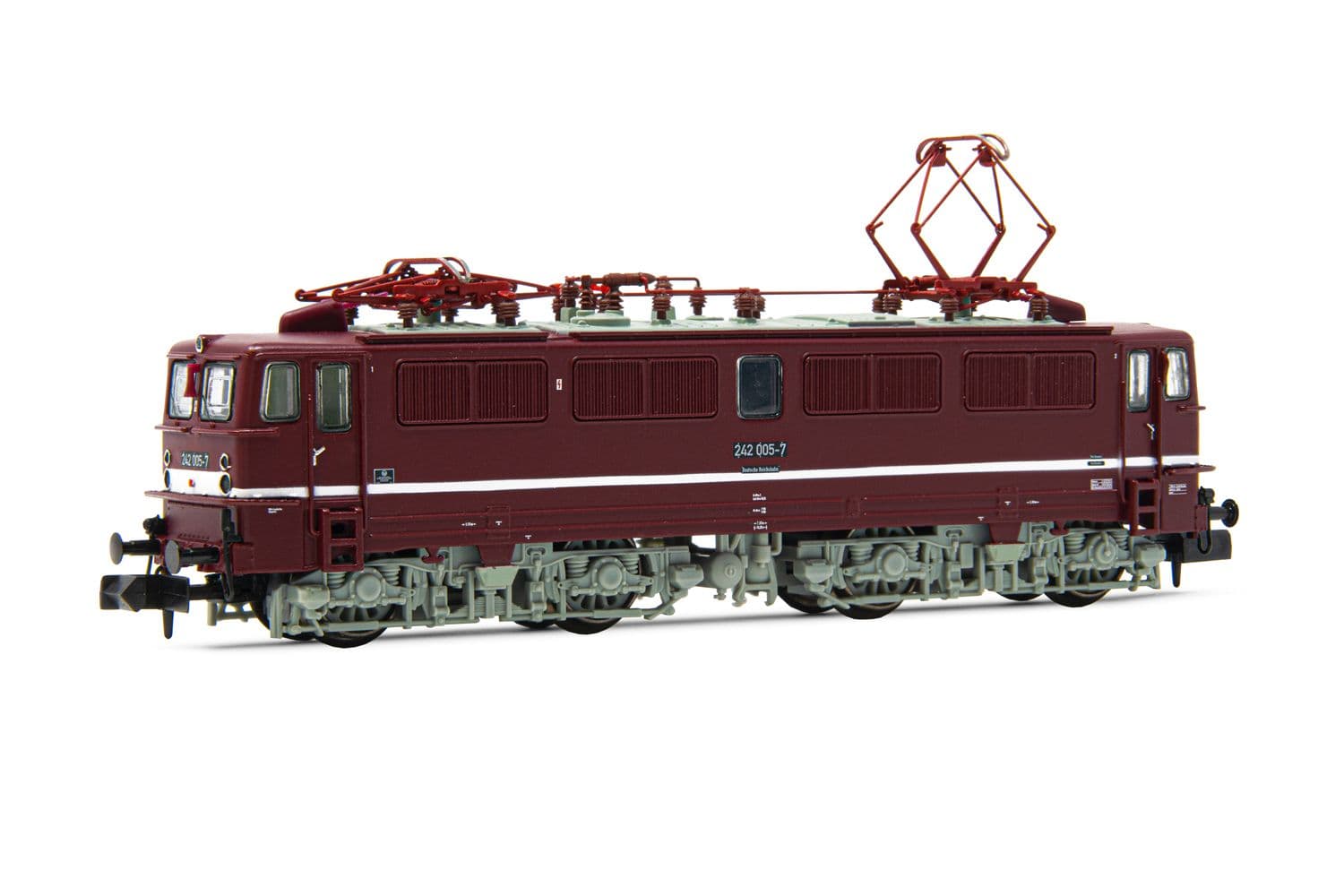 DR, electric locomotive class 242, red livery with small white decor line, period IV, with DCC-Decoder