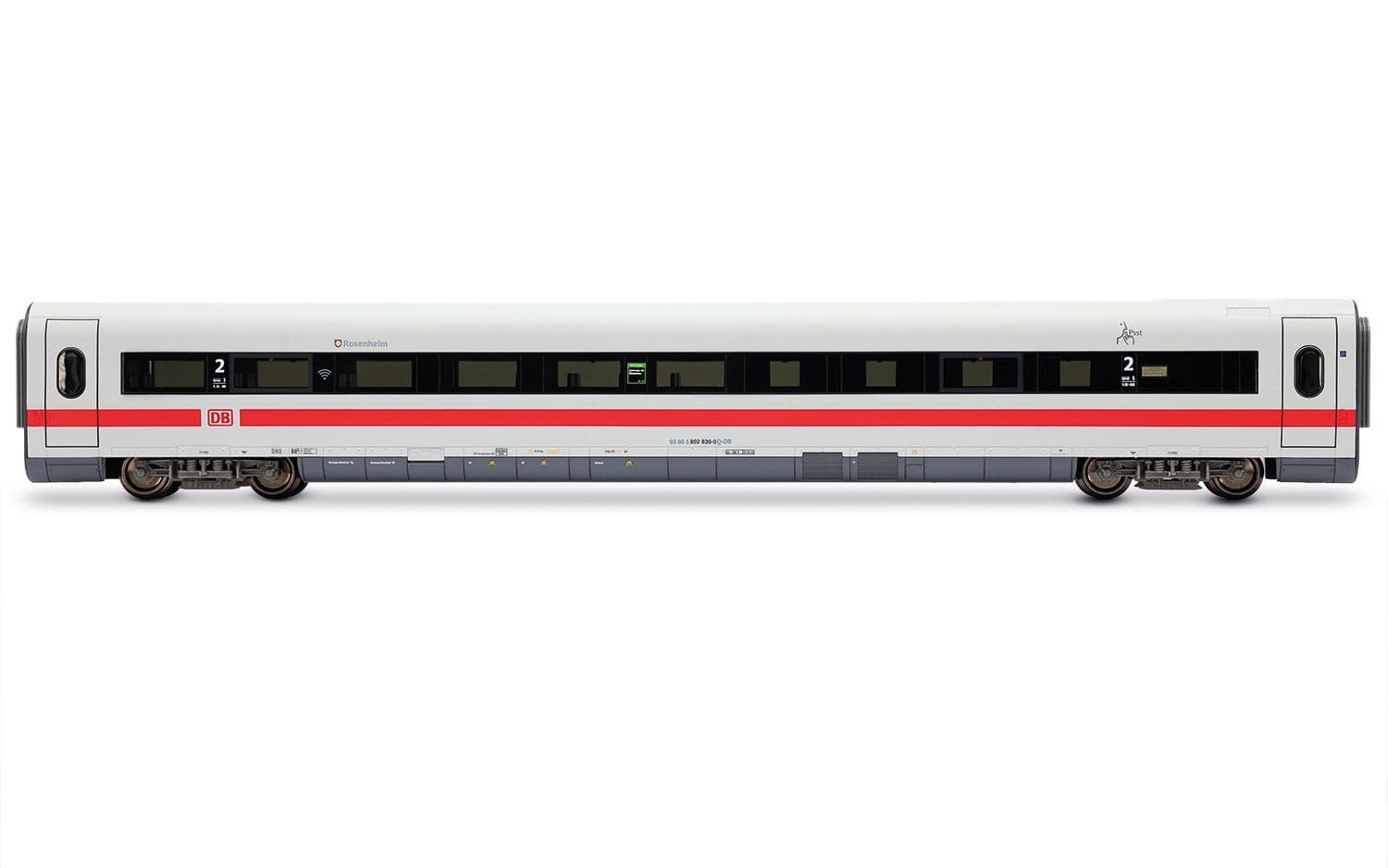 DB AG, ICE 1, Tz 155 „Rosenheim”, 4-tlg. Grundset (Lok, Dummy, je ein Wagen 1. + 2. Klasse), „Klimaschützer”