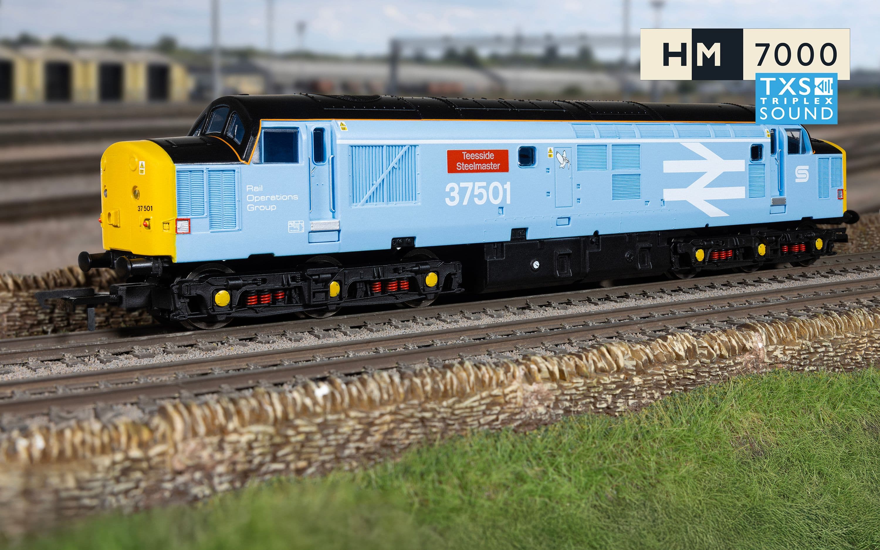 RailRoad: British Steel - Class 37 - 'Teesside Steelmaster' 37501 (DCC Sound Fitted)