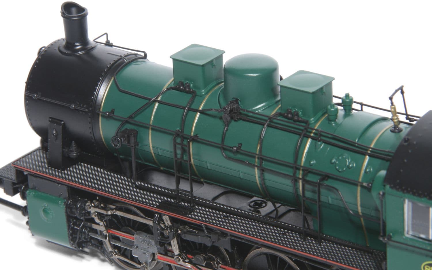 SNCB/NMBS, steam locomotive class 81, 3-dome symetrical boiler, dark green livery, period III